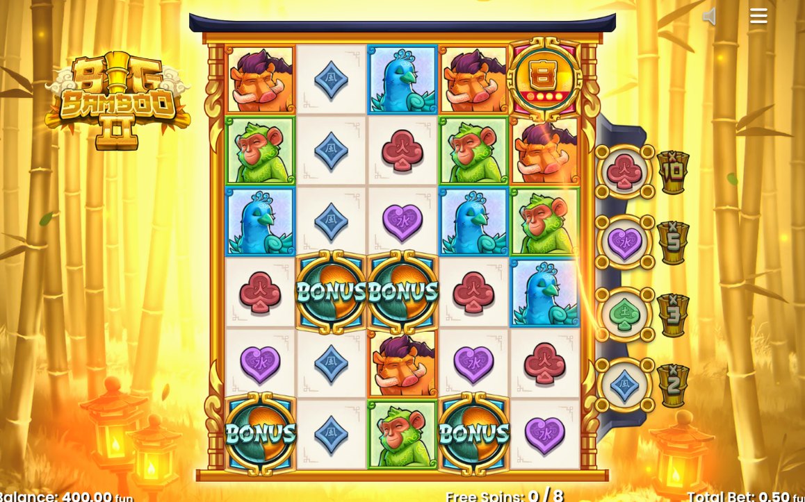Lucky Bamboo med ramar som uppgraderas i respins